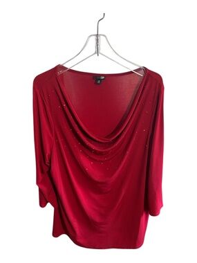 East 5th Red Top (3/4 Sleeve Length)-Size 1x